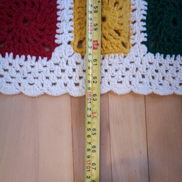 Handmade Crochet 43"x 63" Granny Square Multi Colored w/ Ivory Afghan / Throw - Picture 3 of 3